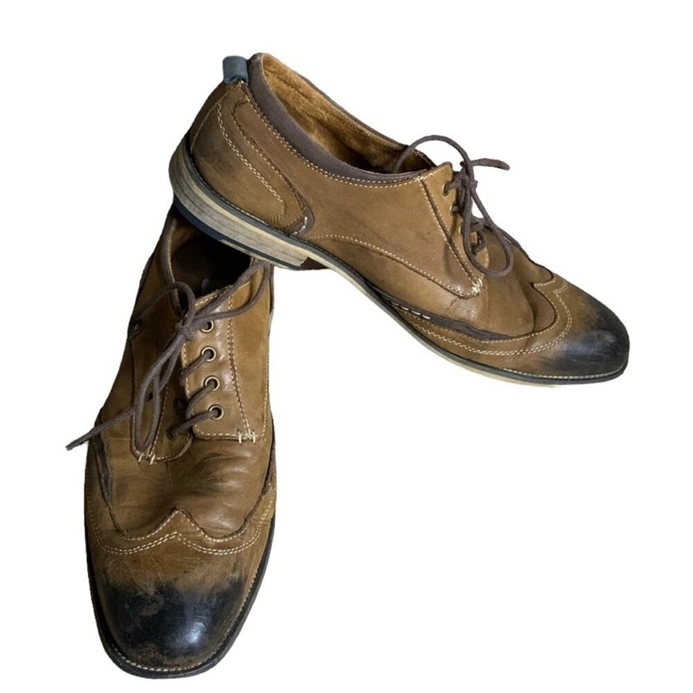 Steve Madden Jimmer Oxford Dress Shoes Brown Two Tone Size 10.5